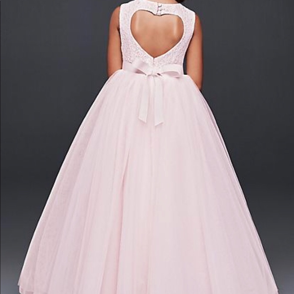 Whisper pink flower girl dress